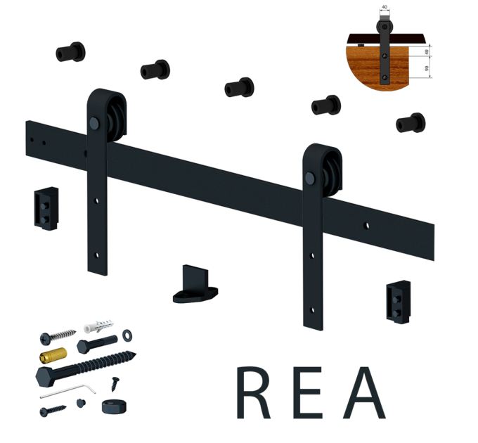 Valcomp RE20 Комплект фурнитуры REA 100кг до 1 двери 850-1050 мм, черный матовый
