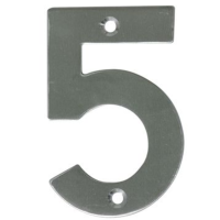 Цифра на дверь "5" нержавеющая сталь