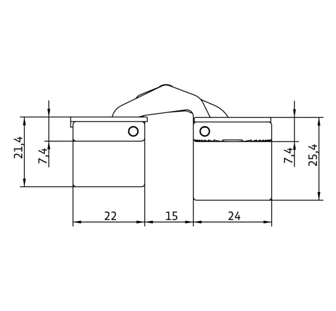 Anselmi AN d30 2D Петля скрытый 24х110 мм (10 кг), матовый хром - 14