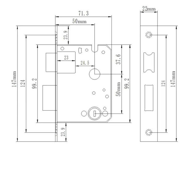 Умный замок SEVEN LOCK SL-7 d40BF ЧЕРНЫЙ (Врезная часть 5050)