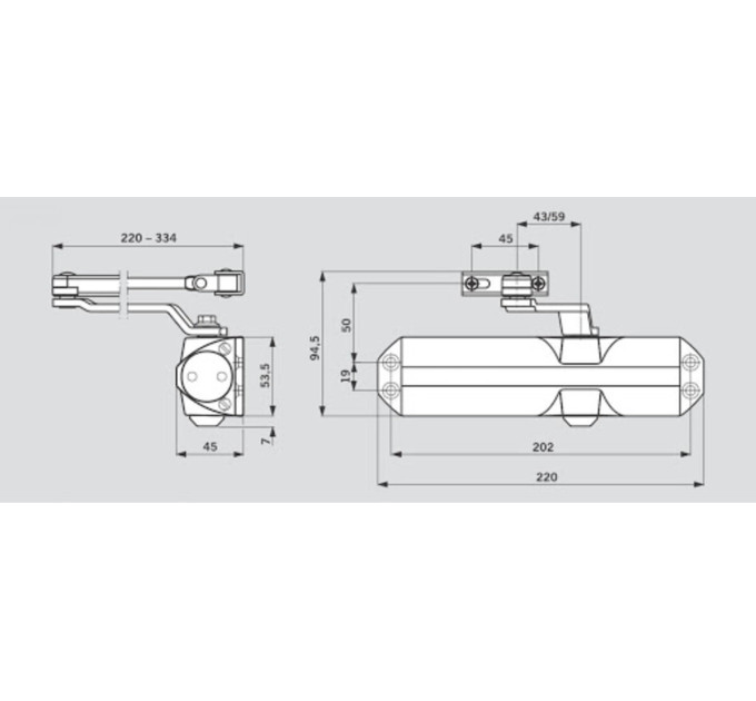 Доводчик дверной DORMA TS68 EN2-4 белый