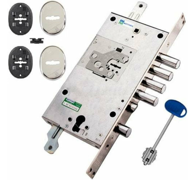 Mottura Art. 54J797BDRN5DC4C CR Замок 2-х системный, с перекодировкой MY KEY, правый кл 6см