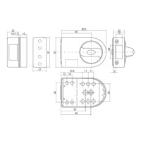GERDA Замок накладной ZN-200, цилидр RIM H PLUS, графит