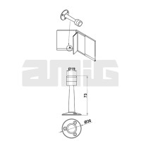 Упор дверной торцевой мод.600 - 19x75 mm матовый хром