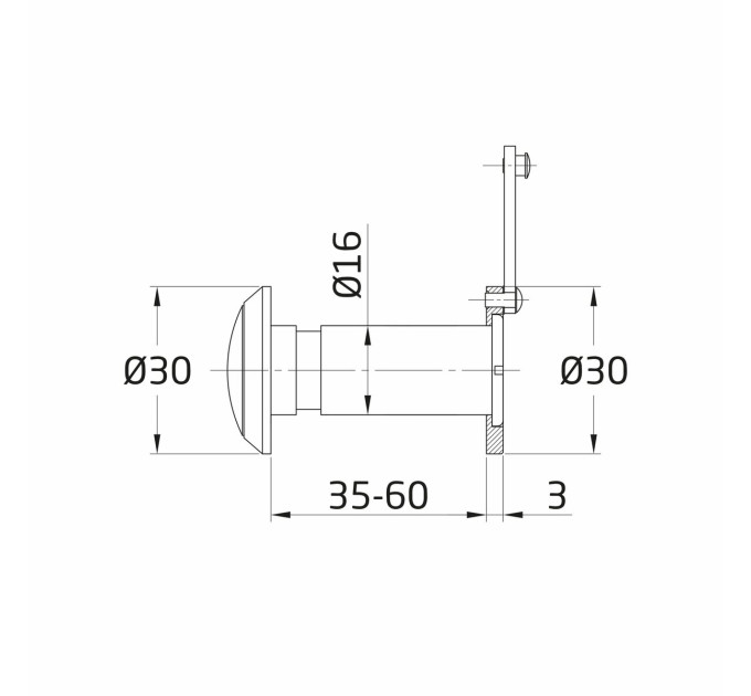 Глаз дверной мод.7 ?16 35-60 mm черный мат