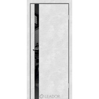 Asti Glass бетон белый глухие стекло черное