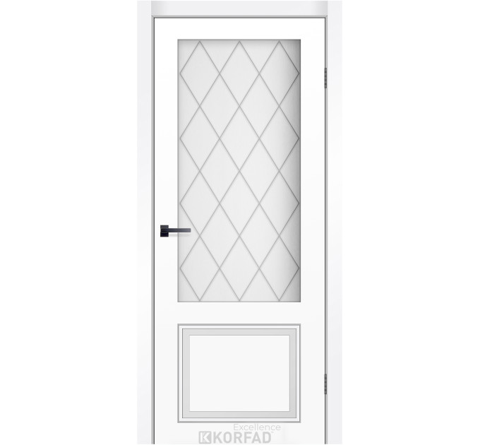 Monarch Glass RAL 9003 белая эмаль крашеные стекло белое ромб