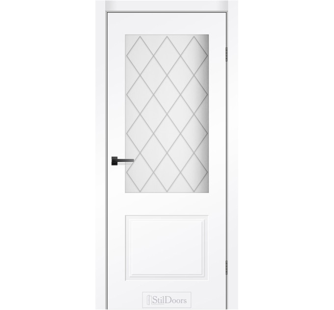 Grazia Glass RAL 9003 белая эмаль крашеные стекло белое ромб