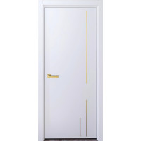 Миколаїв RAL 9003 білий мат фарбовані глухі молдинг золотий
