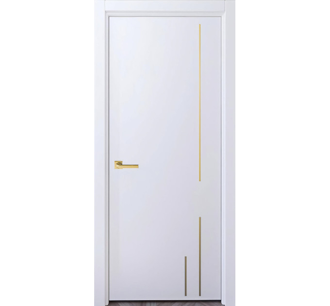 Миколаїв RAL 9003 білий мат фарбовані глухі молдинг золотий